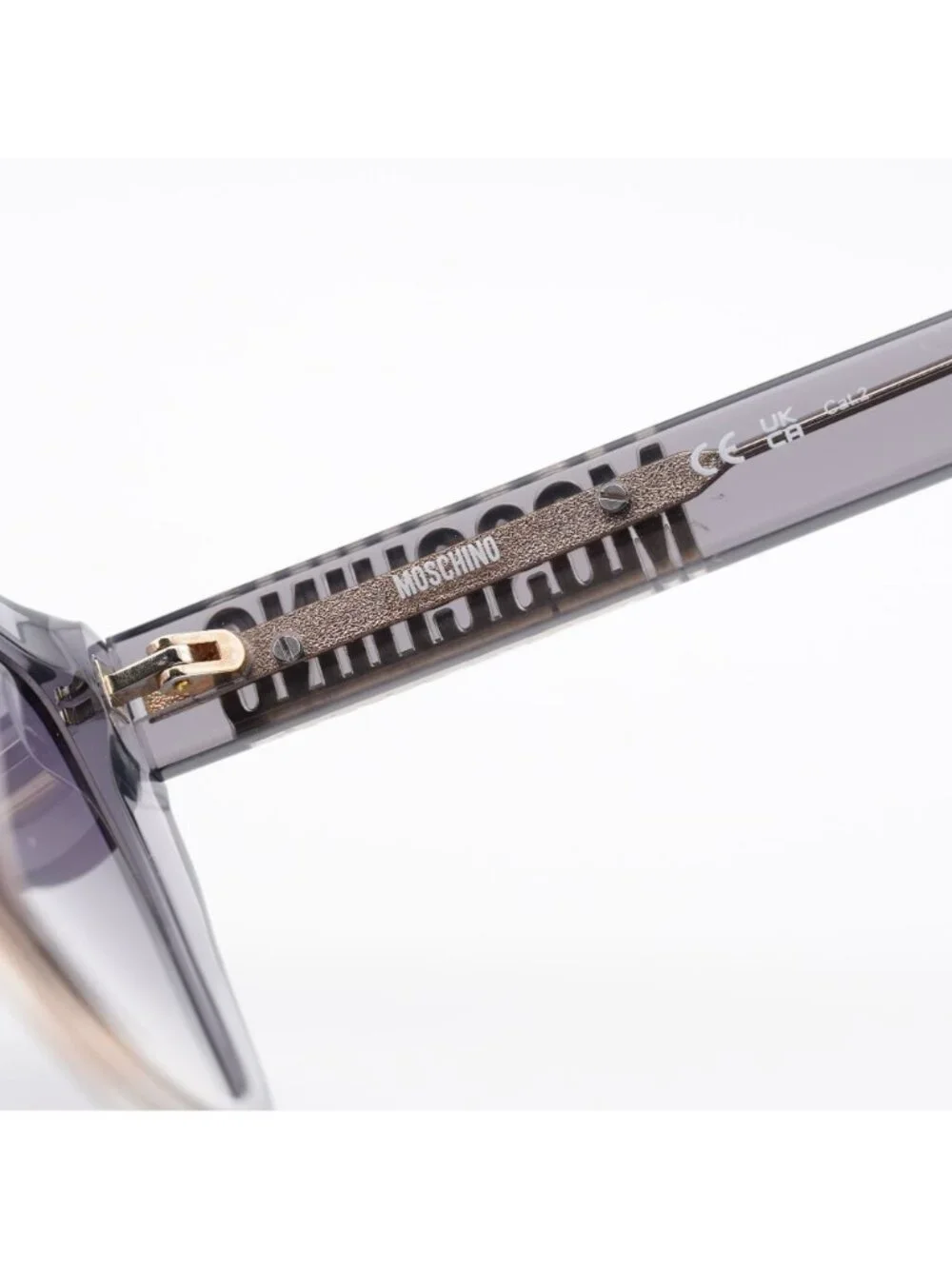 Moschino MOS155/S 0MQE 9O Sunglasses Grey Cat Eye Frame, Grey Lenses